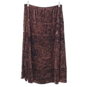 I.N. Studio Velvet‎ Skirt Womens PL Brown Dark Academia Romantic Boho Retro 70s